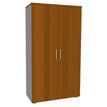 Armoire haute IDRA/DUAL - H180 x L80 x P47 - 2 portes - Corps alu - Portes et dessus imitation Merisier