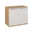 3483600165510-Rangement bas SLIVER - L80 x H75 x P45 - 2 portes - Chêne fil et blanc-P_79397483_1-0