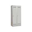 Vestiaire Industrie Salissante - 2 portes - 180 x 80 x 50 cm - gris/gris