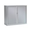 Armoire basse monobloc à rideaux GENERIC - 100 x 120 x 43 cm - aluminium