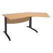 Bureau 135° IDRA - retour d'angle à droite - L180 cm - Pieds anthracite - Plateau imitation Hêtre