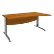 3253310149991-Bureau droit IDRA - Vague à droite - L140 cm - Pieds alu - plateau imitation Merisier-P_79408628_1-0