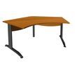 0400794086431-Bureau symétrique 120° IDRA - L180 cm - Pieds anthracite - plateau imitation Merisier-P_79408643_1-0