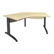 3253310150386-Bureau symétrique 120° IDRA - L185 cm - Pieds anthracite - plateau imitation Erable-P_79408667_1-0