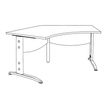 3253310150386-Bureau symétrique 120° IDRA - L185 cm - Pieds anthracite - plateau imitation Erable-P_79408667_6-4