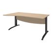 3253310150805-Bureau droit IDRA - Vague à gauche - L140 cm - Pieds anthracite - plateau imitation Chêne-P_79408709_1-0