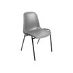 3760185027861-Chaise CHARLOTTE - coque polypropylène - Gris foncé - pieds noirs -P_79408944_1-0