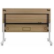 3483600757814-Table de réunion mobile et rabattable YES ! - 140 cm - Pieds blancs - Merisier-P_79419642_2-1