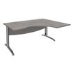 3253310161542-Bureau compact à droite IDRA - L160 cm - Pieds alu - plateau imitation Chêne gris (Pieds de renfort obligato-P_79432169_1-0