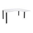 3253310164116-Bureau compact EXPRIM - L160 cm - Retour droite - Plateau Blanc perle - Pieds carbone (Pieds de renfort obligato-P_79432292_1-0