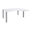 3253310164390-Bureau compact EXPRIM - L180 cm - Retour droite - Plateau Blanc perle - Pieds alu (Pieds de renfort obligato-P_79432320_1-0