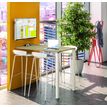 3253310158559-Table Lounge - L120xH105xP60 cm - 2 Pieds alu - plateau imitation chêne clair-P_79432743_2-1