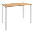 Table Lounge 4 pieds - L120xH105xP80 cm - Pied blanc - plateau imitation hêtre