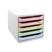Exacompta BigBox Plus - Module de classement 5 tiroirs - blanc/arlequin
