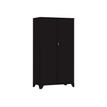 3219099259801-Armoire démontable à portes battantes avec pieds - 168x80 cm - noir vernis-P_79433884_1-0
