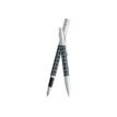 3219912664508-Vuarnet Swing Quadrillé - Parure stylo à bille et sylo plume bordeaux satiné -P_79434055_1-0