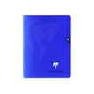 Clairefontaine Mimesys - Cahier polypro 17 x 22 cm - 96 pages - grands carreaux (Seyes) - bleu marine