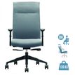 Fauteuil de bureau HENRY - accoudoirs réglables - appui-tête intégré - Gris