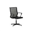 Chaise X-LIGHT - dossier bas - avec accoudoirs - noir et pieds aluminium noirs