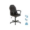Fauteuil de bureau BOGOTA - accoudoirs fixes - noir avec surpiqûres rouge