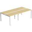 Bureau Bench 4 personnes EASYDESK - soit 4 plateaux L160xP60xH75 cm (L320 x P126) - Hêtre