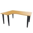 Bureau compact 90° à gauche EVIDENCE - Pieds anthracites - Plateau imitation hêtre