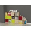 7331910014744-Bibliothèque modulaire MAXICOLOR - 6 cases en escalier - imitation chêne clair-P_79441474_2-1