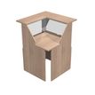 Banque d'accueil en angle 90° MUSA - L76 x H117 x P76 - Noyer/blanc