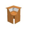 Banque d'accueil en angle 90° MUSA - L76 x H117 x P76 - Aulne/alu