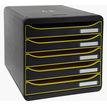 Exacompta BigBox Plus - Module de classement 5 tiroirs - noir/pamplemousse/noir