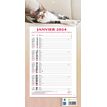 Bouchut 409 Animaux - Calendrier de bloc mensuel à feuillets - 19 x 36 cm