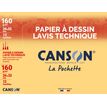 Canson Lavis Technique - Pochette papier à dessin - 12 feuilles - 24 x 32 cm - 160 gr - blanc