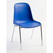 Chaise CHARLOTTE - pieds chromés sans accroche - bleu