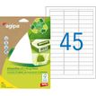 Apli Agipa - Etui A5 - 630 Étiquettes 100% recyclées blanches multi-usages - 12,8 x 38 mm - coins arrondis - réf 101244