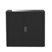 3660141930160-Armoire basse à rideaux EASY OFFICE - 110 x 104 x 41,5 cm - Corps et rideaux noir - Poignée anthracit--0