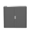 Armoire basse à rideaux EASY OFFICE - 110 x 104 x 41,5 cm - Corps et rideaux anthracite - Poignée grise