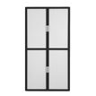 3660141931174-Armoire haute à rideaux EASY OFFICE - 110 x 204 x 41,5 cm - Corps noir - Rideaux et poignée blanc--0