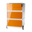 Caisson de bureau mobile EASYBOX - 2 tiroirs et 2 plumiers - Orange