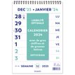 Optivision Wire-O - Calendrier 1 semaine sur 2 pages - caractères agrandis - 21 x 29,7 cm - Brepols