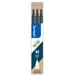 Pilot Frixion Ball - 3 Recharges pour rollers effaçables - 0,7 mm - bleu nuit