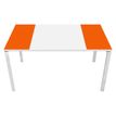 3660141250787-Bureau droit EASYDESK - L140 x P80 cm  - Blanc/orange--0
