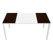 3660141250916-Bureau droit EASYDESK - L160 x P80 cm  - Blanc/wengé--0
