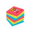 Post-it - 6 Blocs notes  de 90 feuilles Super Sticky Bora Bora - 3 couleurs assorties - 76 x 76 mm