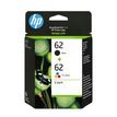 0889894508881-HP 62 - Pack de 2 - noir et 3 couleurs - cartouche d'encre originale (N9J71AE) - éligible Instant Ink--0