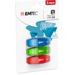 Emtec C410 Color Mix - pack de 3 clés USB 8 Go - USB 2.0