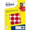 Avery - Etui A5 - 240 Pastilles adhésives - rouge - diamètre 30 mm