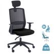 Fauteuil de bureau SCOTT - accoudoirs réglables - appuie-tête réglable - noir