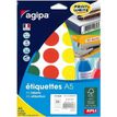 Apli Agipa - Etui A5 - 280 Pastilles adhésives - couleurs assorties multi-usages - diamètre 30 mm - réf 101828