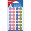 Apli Agipa - 140 Pastilles adhésives - couleurs pastels assorties - diamètre 15 mm - réf 102149
