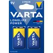 VARTA Longlife Power - 2 piles alcalines - 9V